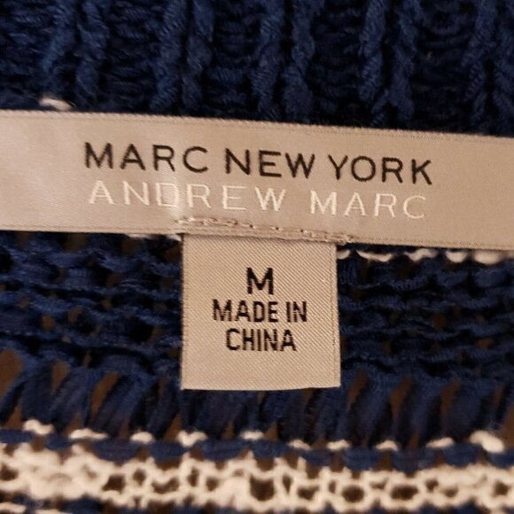 Marc New York Textured Blue White Stripe Cardigan - Picture 6 of 7